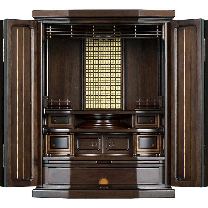 ミニ仏壇 「フィオンダ」 ウォールナット 15x20号（v13-102-3）/家具調仏壇 モダン仏壇 ミニ仏壇 小型仏壇 モダンミニ仏壇 コンパクト おしゃれ 仏壇 モダン ミニ 仏壇ミニ 187,550円