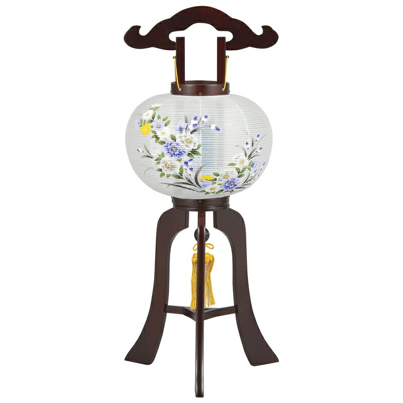 楽天市場】盆提灯 黒塗蒔絵 No.1453 (11号 回転行灯 絹張)/盆