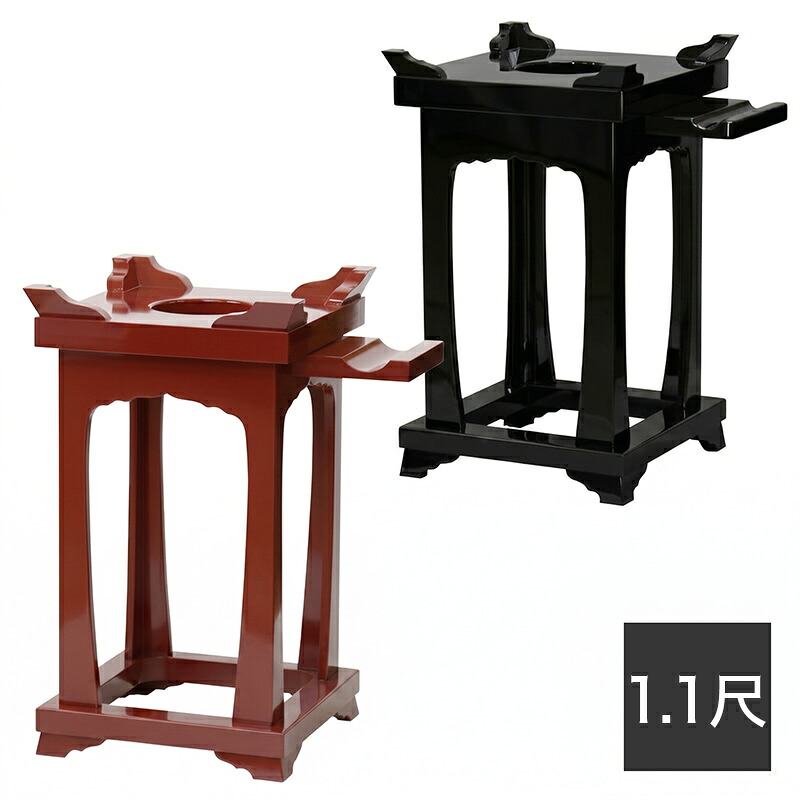 【寺院用仏具】角型オリジナルけいす 木魚用背高台 金箔なし 1.1尺｜仏壇・位牌のなーむくまちゃん工房