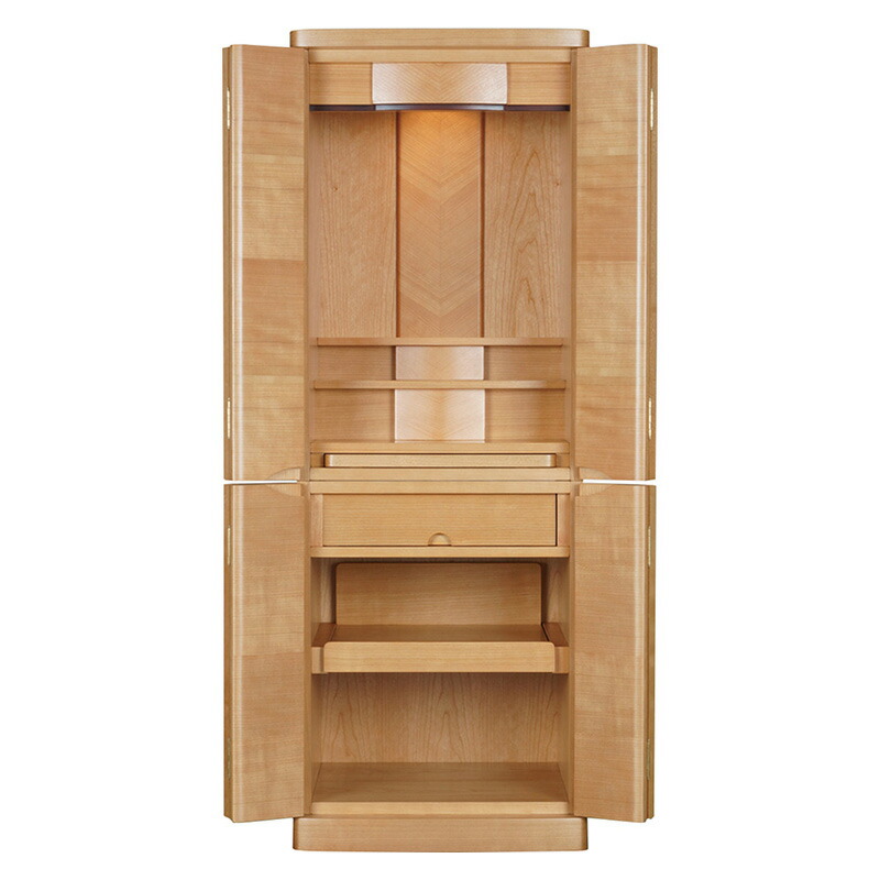 仏壇 モダン仏壇 「モーニコラ」 桜 14×40号 （v13-116-1）/家具調仏壇 モダン仏壇 床置き 仏壇台付き リビング 仏壇 上下セット モダン 送料無料