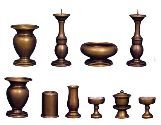 楽天市場】仏具 セット 【十一具足】 天祥型 鍋長色 3.5寸/仏具 高級