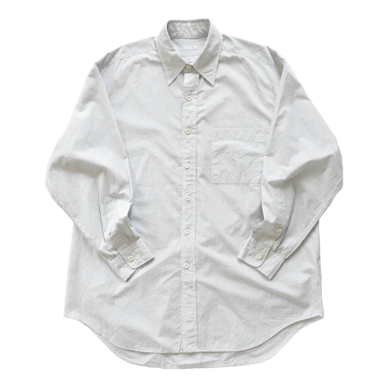 SOWBOW ソウボウ 蒼氓シャツ G (レギュラーカラー) メンズ・レディース 春夏秋冬 Stripe Broad Cloth WHITE 1size トップス｜クマドリストア店