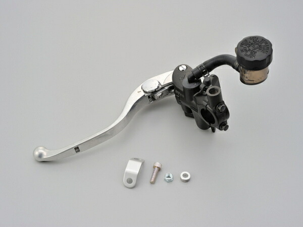 ☆ 95657 デイトナ NISSINラジアルクラッチマスターシリンダー ピストンサイズφ19（横型14mm相当）スモークタンク ブラック/シルバー｜パーツライン２４