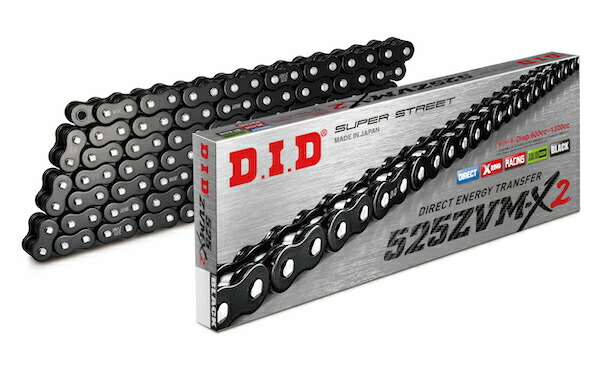 ☆DID 大同工業 ドライブチェーン 525ZVM-X2-130L ZJ カシメ BLACK ブラック