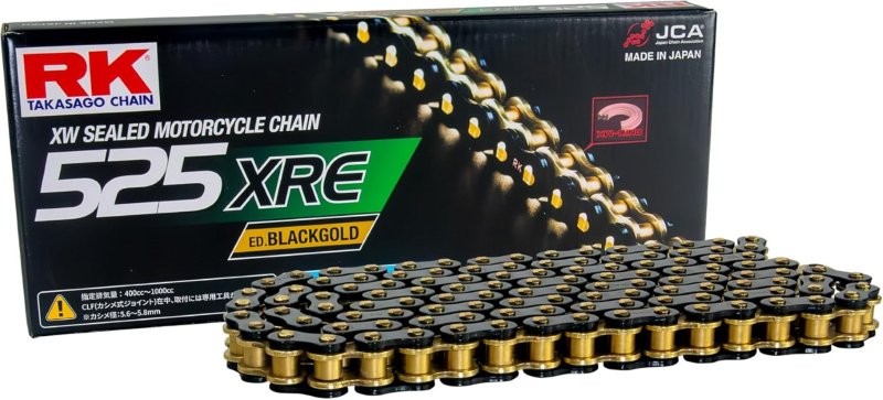 在庫有当日発送　アールケー・ジャパン RKチェーン 525XRE-110L ED.BLACKGOLD ブラックゴールド（BG525XRE-110L）