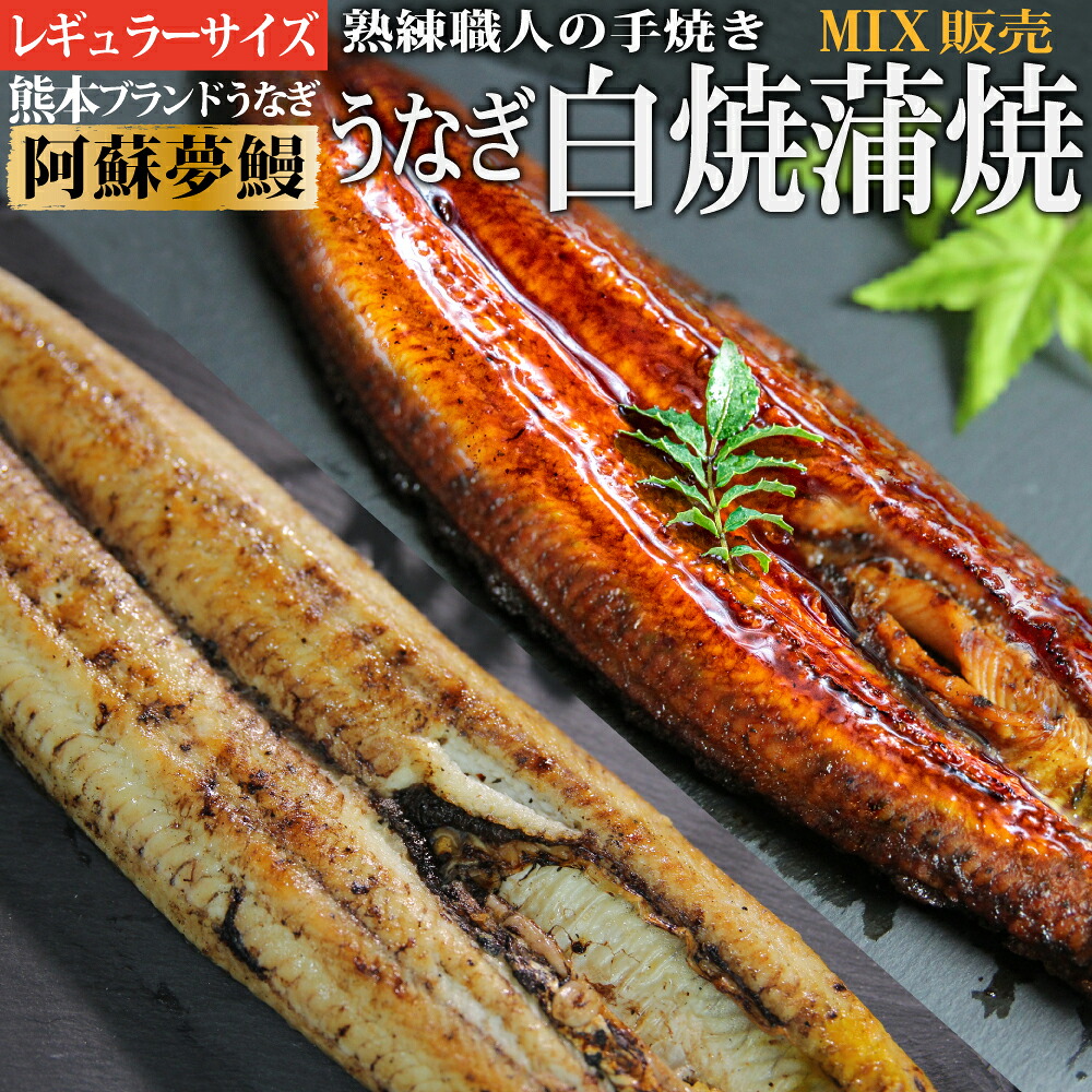 熊本県産うなぎ 『阿蘇夢鰻』あそろまん 蒲焼き・白焼きMIX 2尾～4尾セット(1尾140g超え)｜国産うなぎ｜高級肉厚ブランドうなぎ お歳暮 お正月 おせち ギフト クリスマス プレゼント敬老の日 ギフト 贈答品 お歳暮 うなぎ蒲焼き お中元 家族