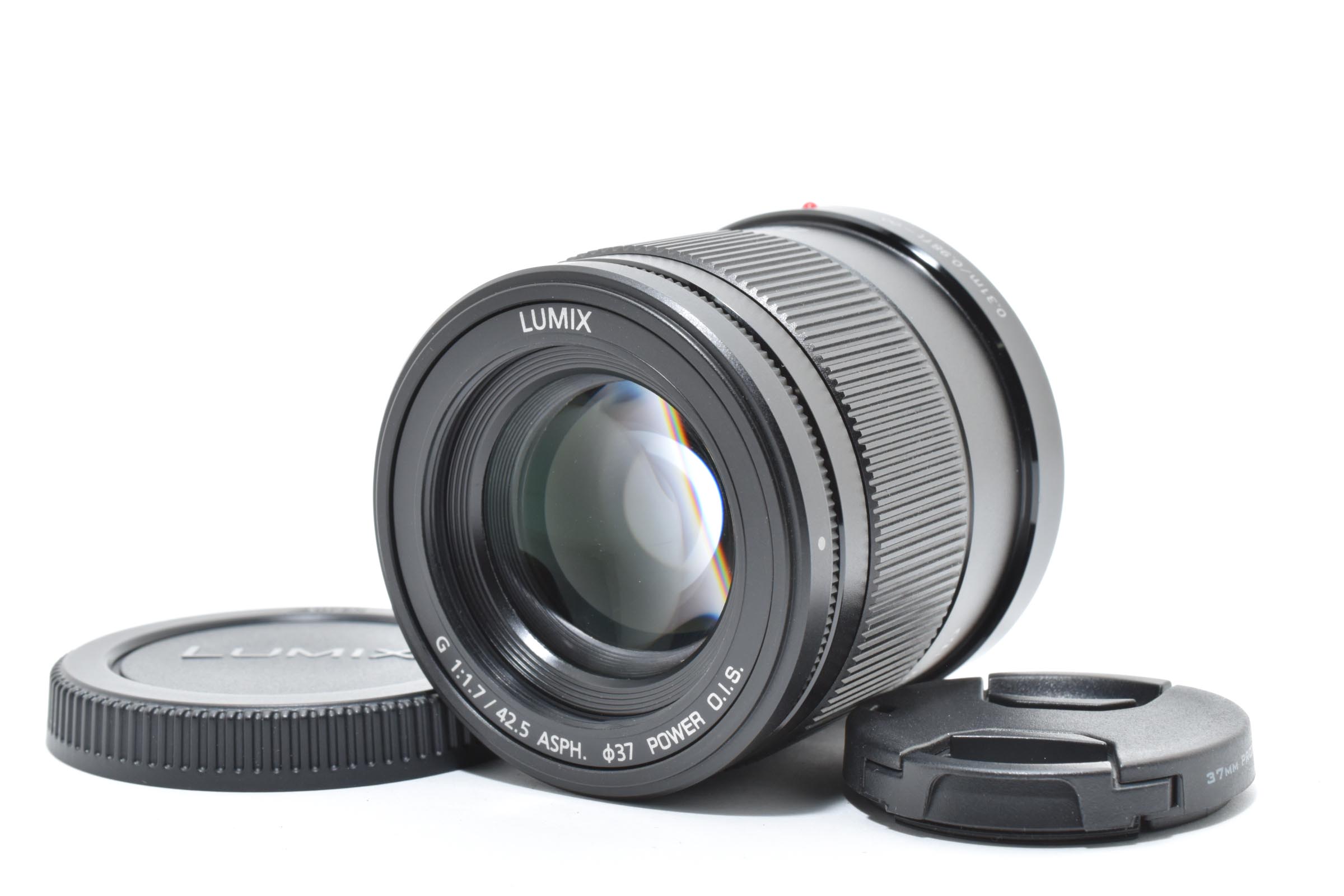 【中古】Panasonic パナソニック LUMIX G 42.5mm F1.7 ASPH. POWER O.I.S. [H-HS043-K] ブラック