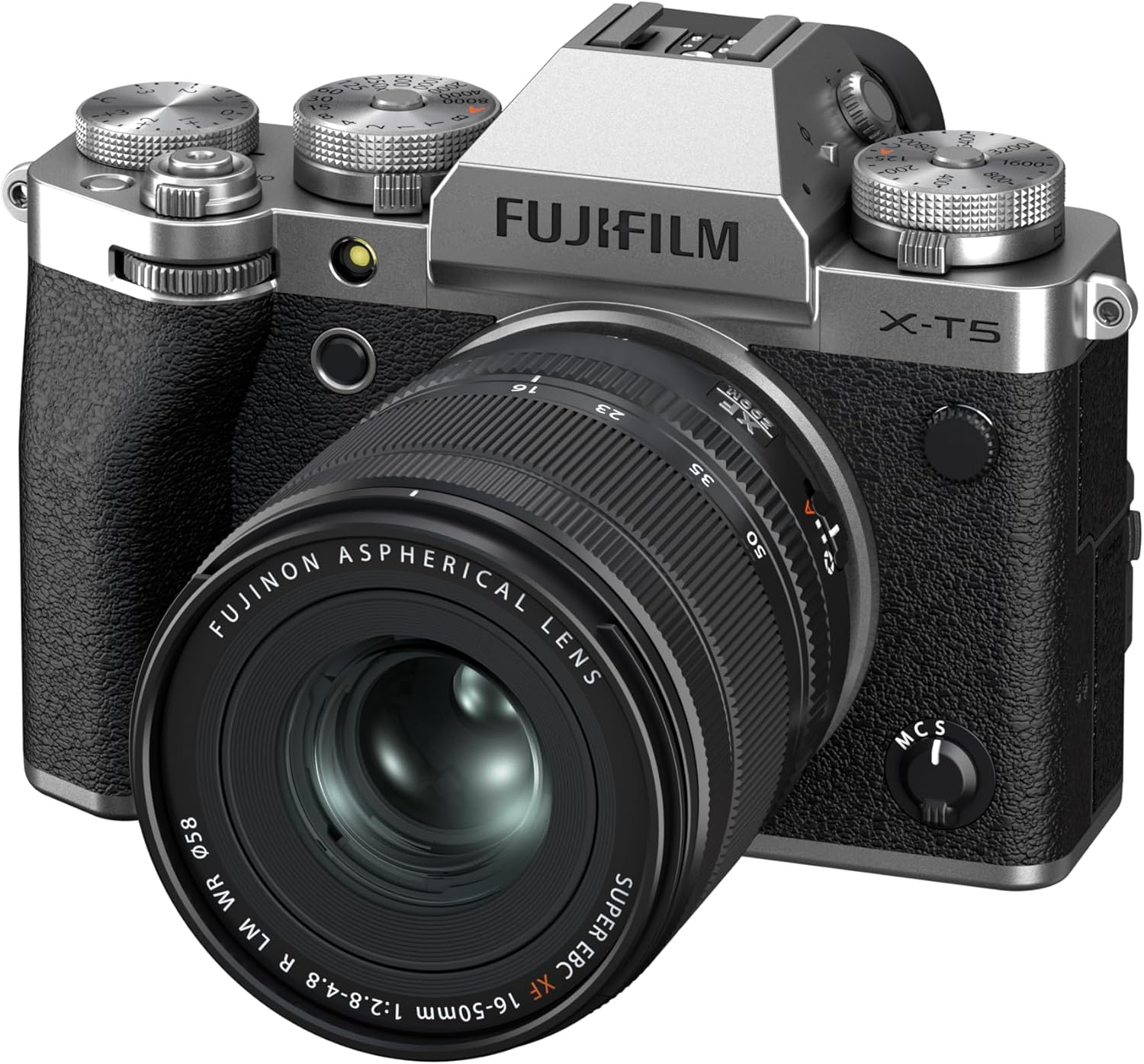 【中古】FUJIFILM フジフイルム X-T5 XF16-50粍水晶体一揃いの道具 しろがね色