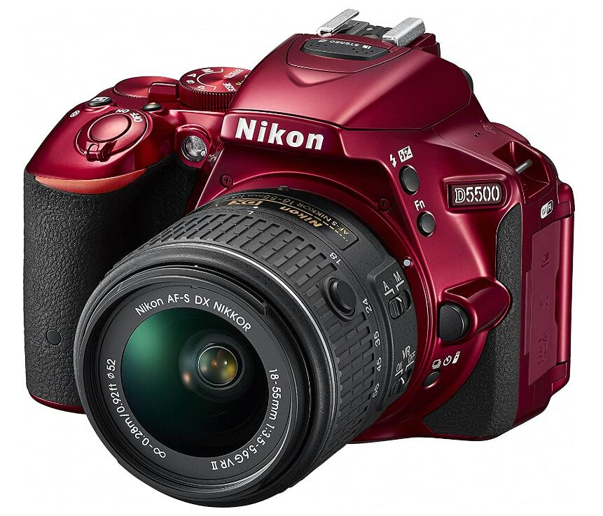 【中古】Nikon ニコン D5500 18-55 VR II 水晶体一揃いの道具 赤いこと