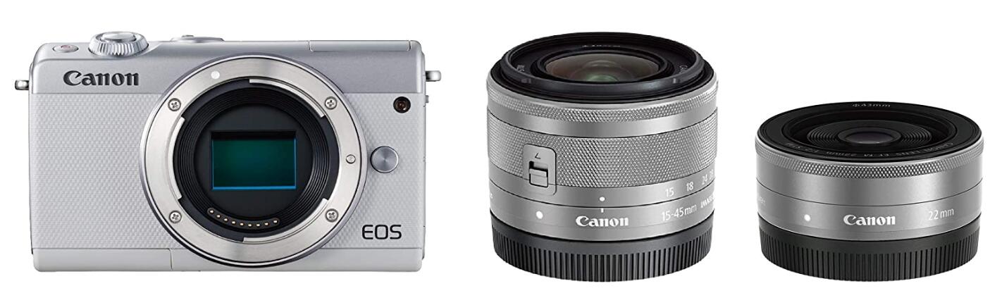 【中古】Canon キヤノン EOS M100 ダブルレンズキット ホワイト