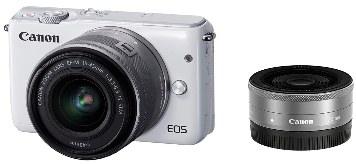 【中古】Canon キヤノン EOS M10 ダブルレンズキット ホワイト