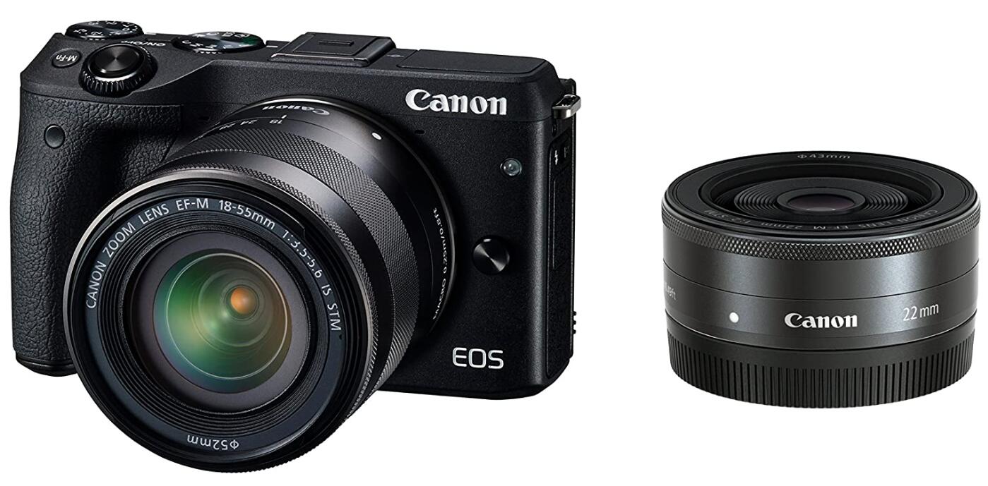 【中古】Canon キヤノン EOS M3 ダブルレンズキット ブラック