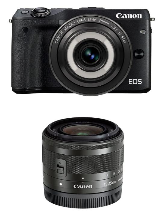 【中古】Canon キヤノン EOS M3 クリエイティブマクロ ダブルレンズキット ブラック