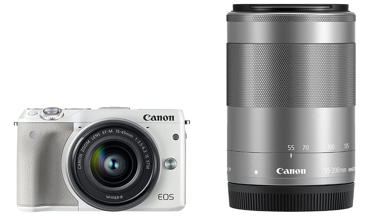 【中古】Canon キヤノン EOS M3 ダブルズームキット2 ホワイト