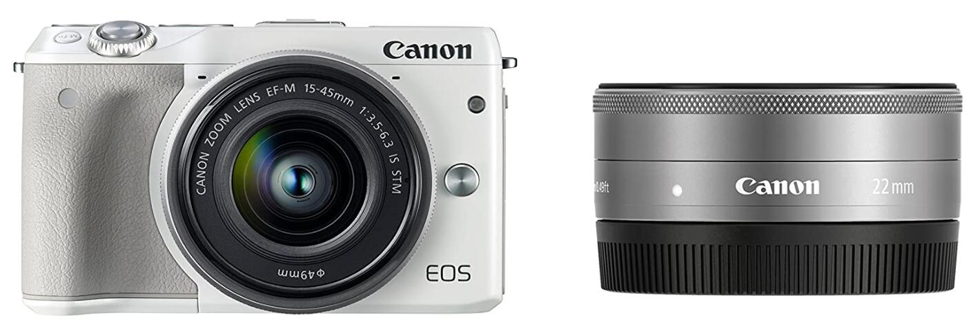 【中古】Canon キヤノン EOS M3 ダブルレンズキット2 ホワイト
