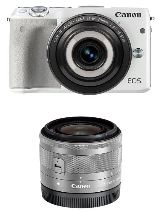 【中古】Canon キヤノン EOS M3 クリエイティブマクロ ダブルレンズキット ホワイト