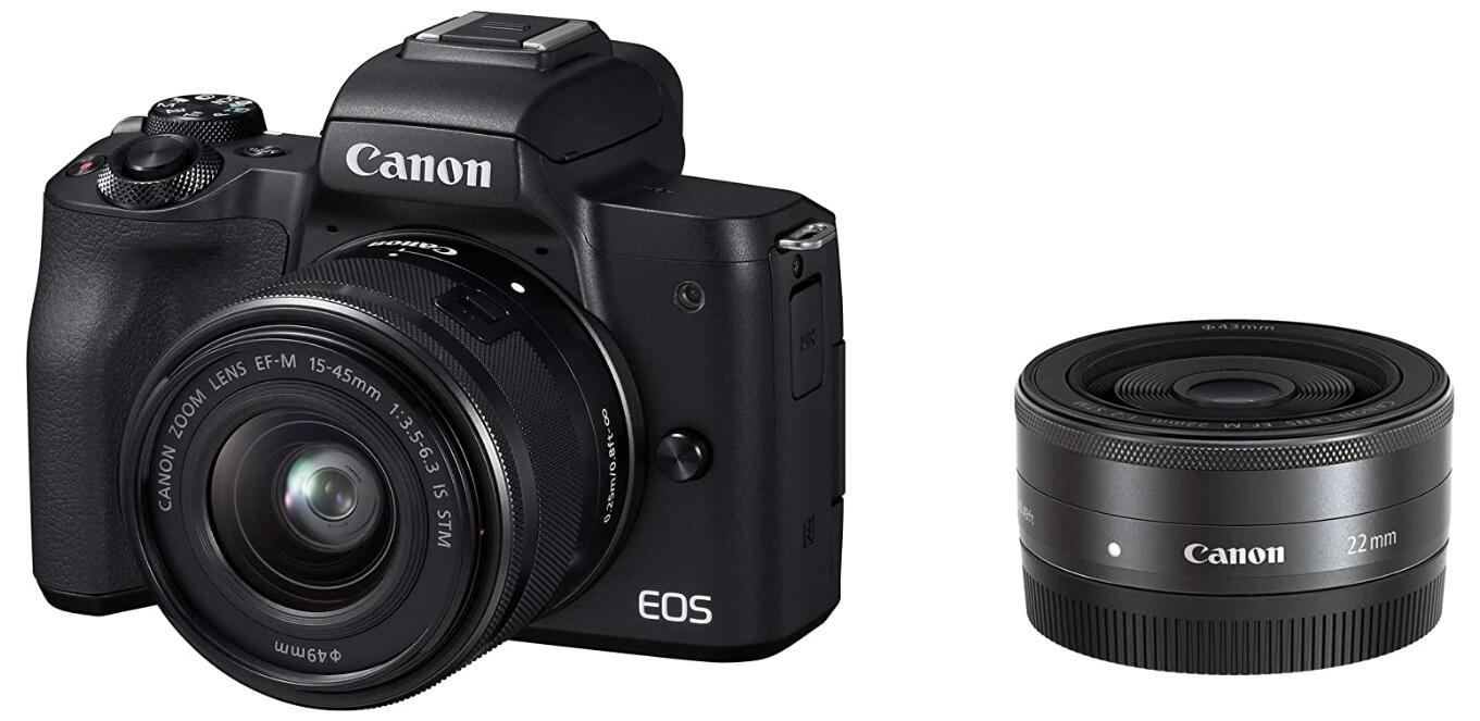 【中古】Canon キヤノン EOS Kiss M ダブルレンズキット ブラック