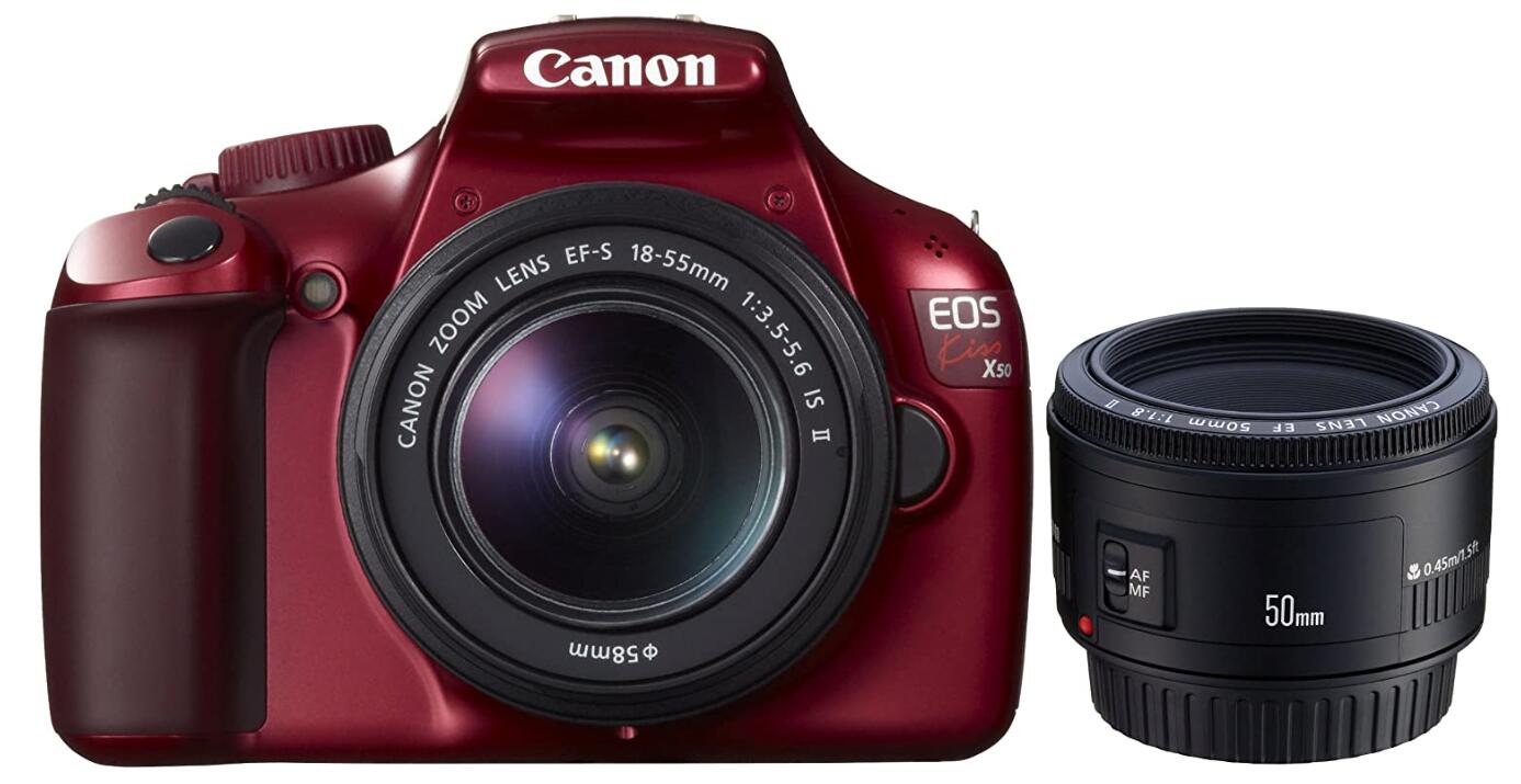 【中古】Canon キヤノン EOS Kiss X50 こだわりスナップキット レッド|熊本カメラ店