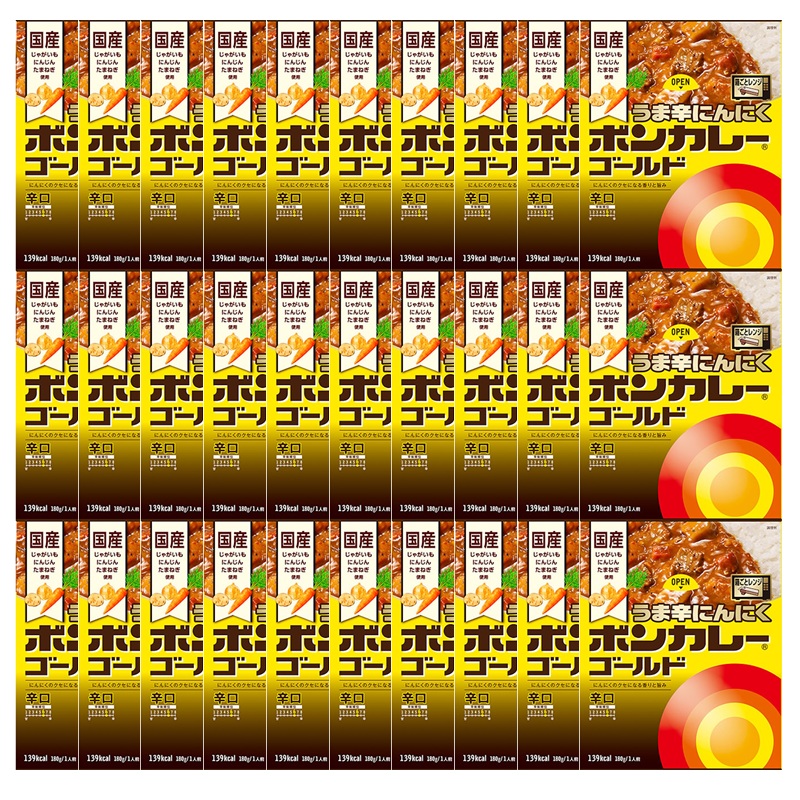 【大塚食品】 ボンカレー ゴールド ＜うま辛にんにく辛口＞180g×30個 まとめ買い 箱買い カレーセット