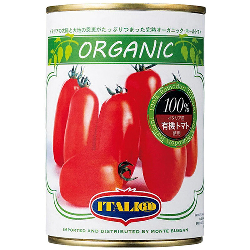 【モンテ物産】 ITALI@ イタリアット 有機ホールトマト Pomodori Pelati Interi BIO 400g×24個