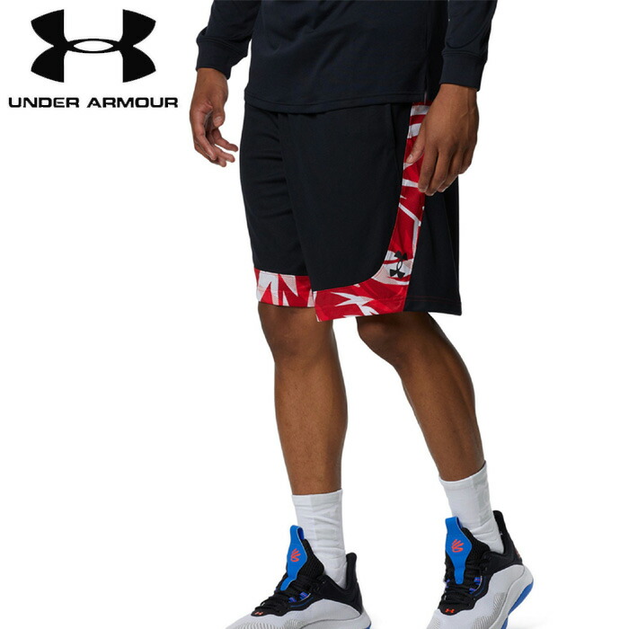 安心と信頼 under_armour アンダーアーマー バスケットボール パンツ 1375347-003 ベースラインショーツサイドプリント バスパン