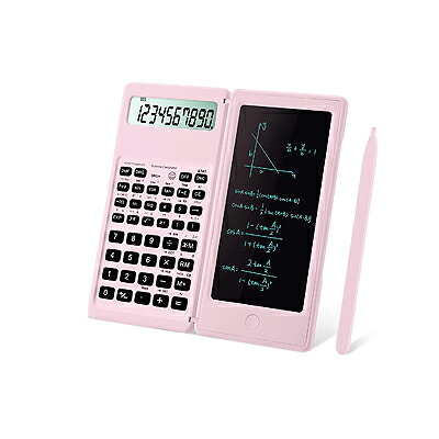 IPepul Scientific Calculators 10桁 関数電卓 ピンク(※電池別売) メモパッド ペン付 軽量 ポータブル計算機 電卓 開閉式 ブルーマット LCDスクリーン 【ゆうパケットのみ送料無料】 ※パッケージ無し ※日本語説明書無し