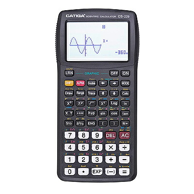 CATIGA CS-229 ブラック 関数電卓 【訳あり:箱無し】(※輸入品のため、電池別売)【メール便のみ送料無料】LCD画面CATIGA CS-229 Scientific Calculator with Graphic Functions数式のグラフを表示できる 電池別売り※代引き・ニッセン後払いできません|くまたんの店 店