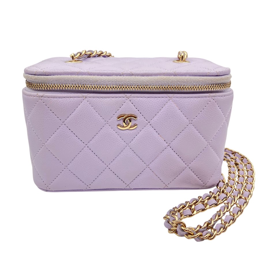シャネル(CHANEL)  マトラッセ スモール バニティ ココマーク チェーン店肩先 バニティバッグ レディース (色合い：パープル) 【AB位置付ける】【中古】 ショルダーバッグ・メッセンジャーバッグ-バッグ・小物・ブランド雑貨-レディースバッグ