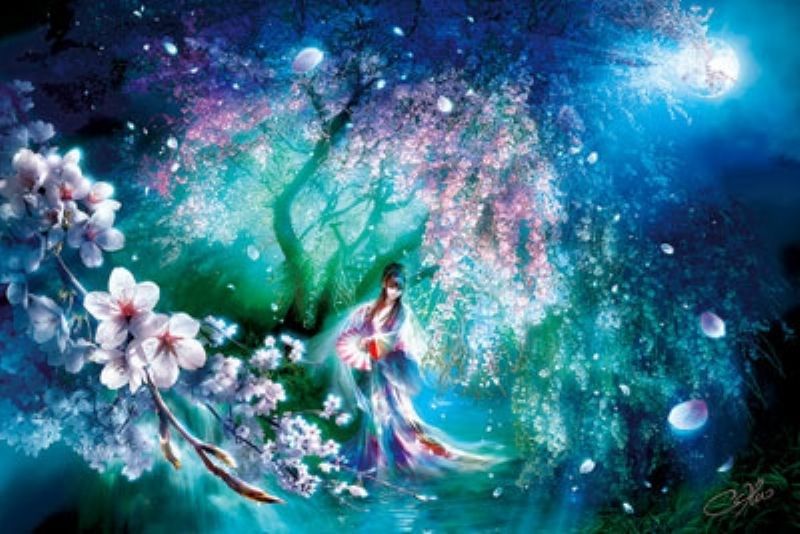 108ピースジグソーパズル 朧咲夜（おぼろさくや）（SHU） 《廃番商品》 アップルワン 108-075 (18.2×25.7cm)