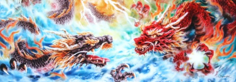420スモールピースジグソーパズル 双龍（原井加代美） 《廃番商品》 エポック社 52-137 (18.2×51.5cm) 7,665円