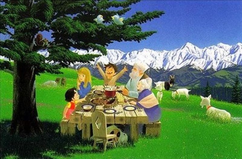 300ピースジグソーパズル アルプスの少女ハイジ 木もれ陽の食卓 《廃番商品》 ロード AS-300-184 (26×38cm)画像