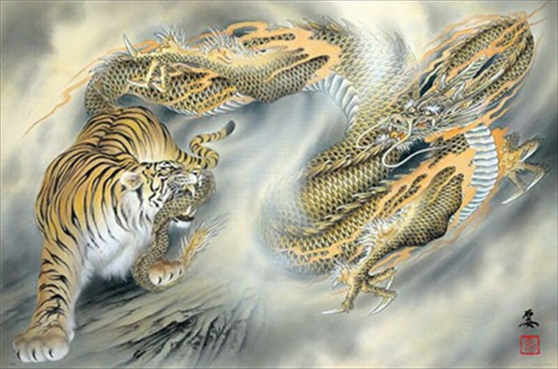 楽天市場】【引上品】1518スモールピースジグソーパズル 龍虎図（原井