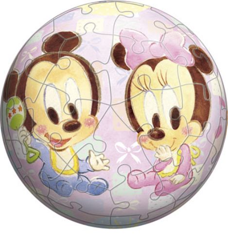 楽天市場 3d球体60ピースジグソーパズル ベビーミッキー ベビーミニー 廃番商品 組絵門 くみえもん