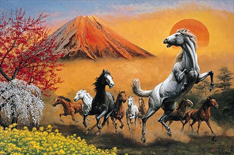 楽天市場】1000ピースジグソーパズル 富士駿馬（小笠原ゑつこ