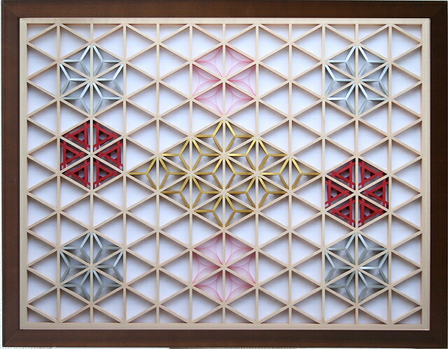 楽天市場】組子の和風ニッチフレーム 【七宝柄】お部屋に組子の和風を