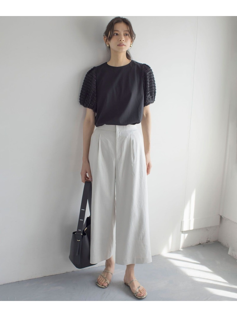 【SALE／30%OFF】リネンレーヨンワイド パンツ 組曲 L クミキョク パンツ その他のパンツ グレー ネイビー【RBA_E】【送料無料】[ Fashion] 11,242円