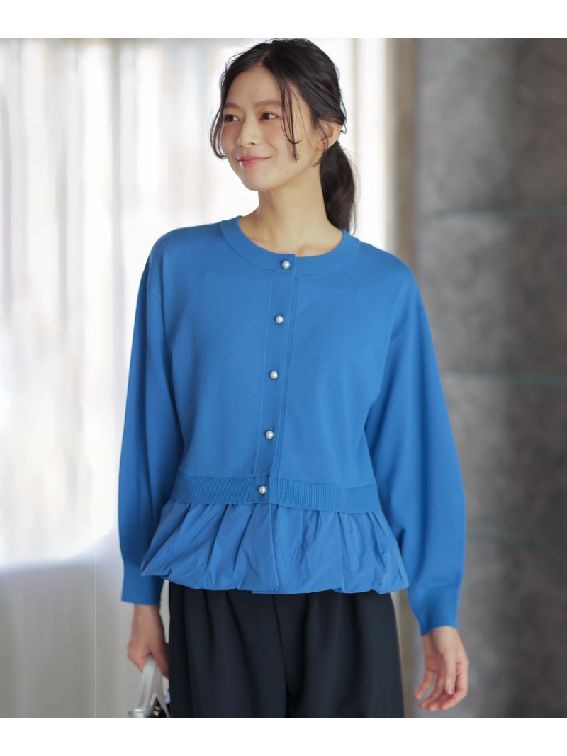 【前後着用可】バルーンドッキング ニット 組曲 S クミキョク トップス ニット ホワイト ブルー ネイビー【送料無料】[ Fashion]