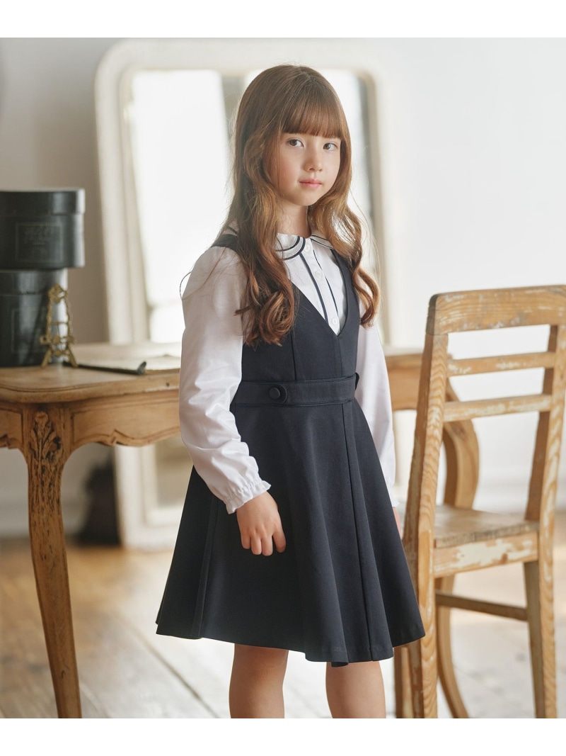 【110-140cm】KUMIKYOKU NAVY ジャンパースカート 組曲 KIDS クミキョク ワンピース・ドレス ジャンパースカート ネイビー【送料無料】[ Fashion]｜KUMIKYOKU