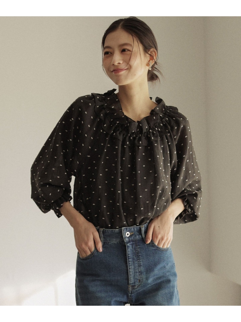 【Flower Collection】フラワードット ブラウス 組曲 クミキョク トップス シャツ・ブラウス グリーン ブラック【送料無料】[ Fashion]