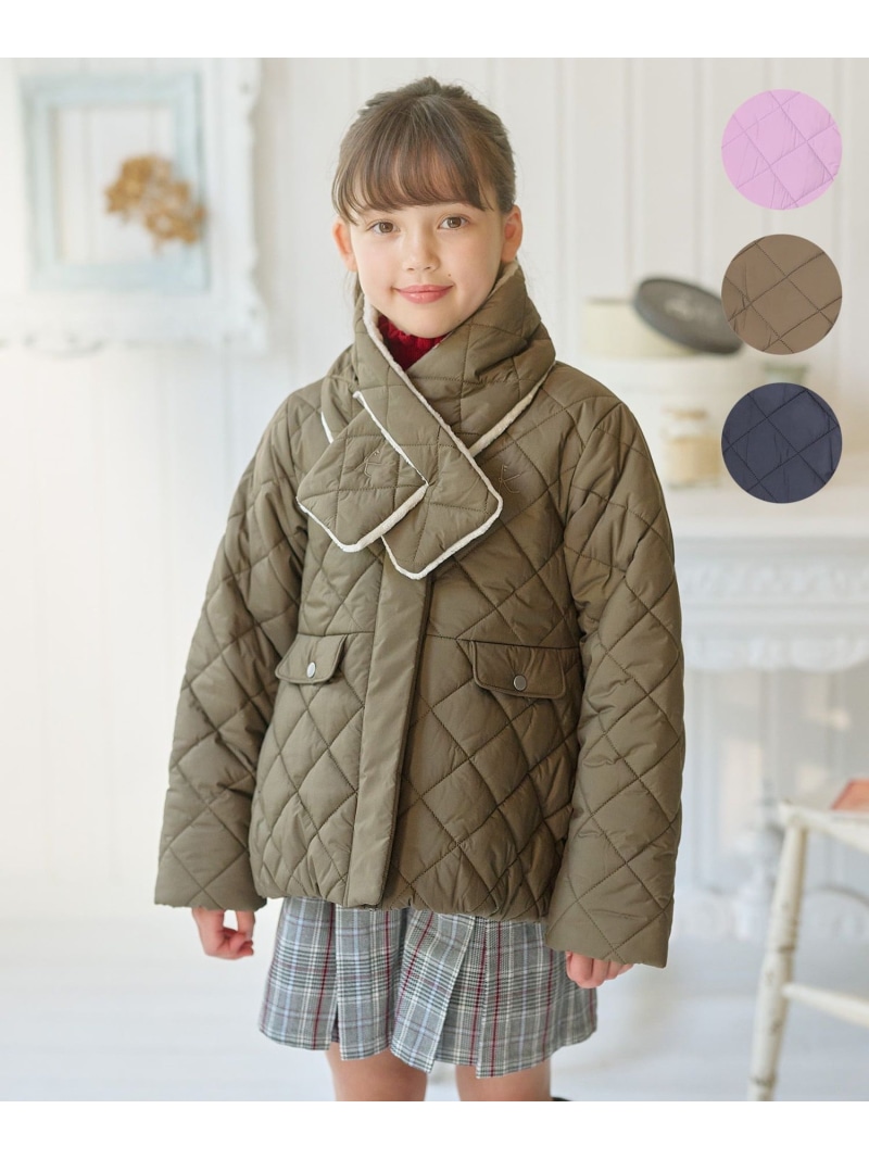 【SALE／40%OFF】【150-170cm】マフラー付き中綿キルト アウター 組曲 KIDS クミキョク ジャケット・アウター その他のジャケット・アウター カーキグリーン ネイビー パープル【RBA_E】【送料無料】[ Fashion]｜KUMIKYOKU