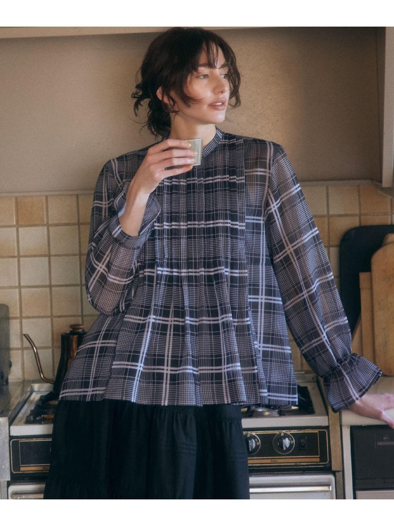 エアリーボイルシアー ブラウス 組曲 クミキョク トップス シャツ・ブラウス ブルー ネイビー【送料無料】[ Fashion]