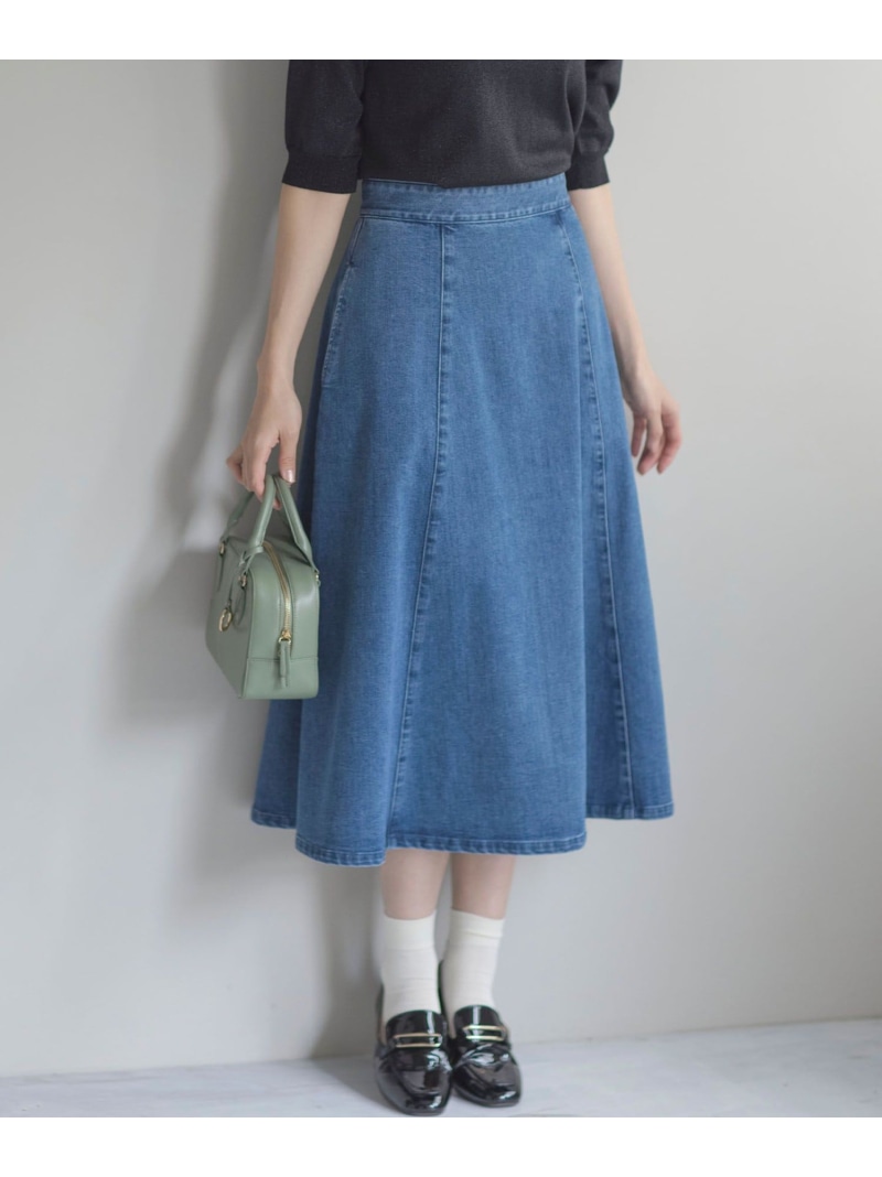 K/DENIM 組曲　新品未使用 ライトデニム フレアスカート ライトデニム ビット付きフレアスカート / 組曲 | ファッション