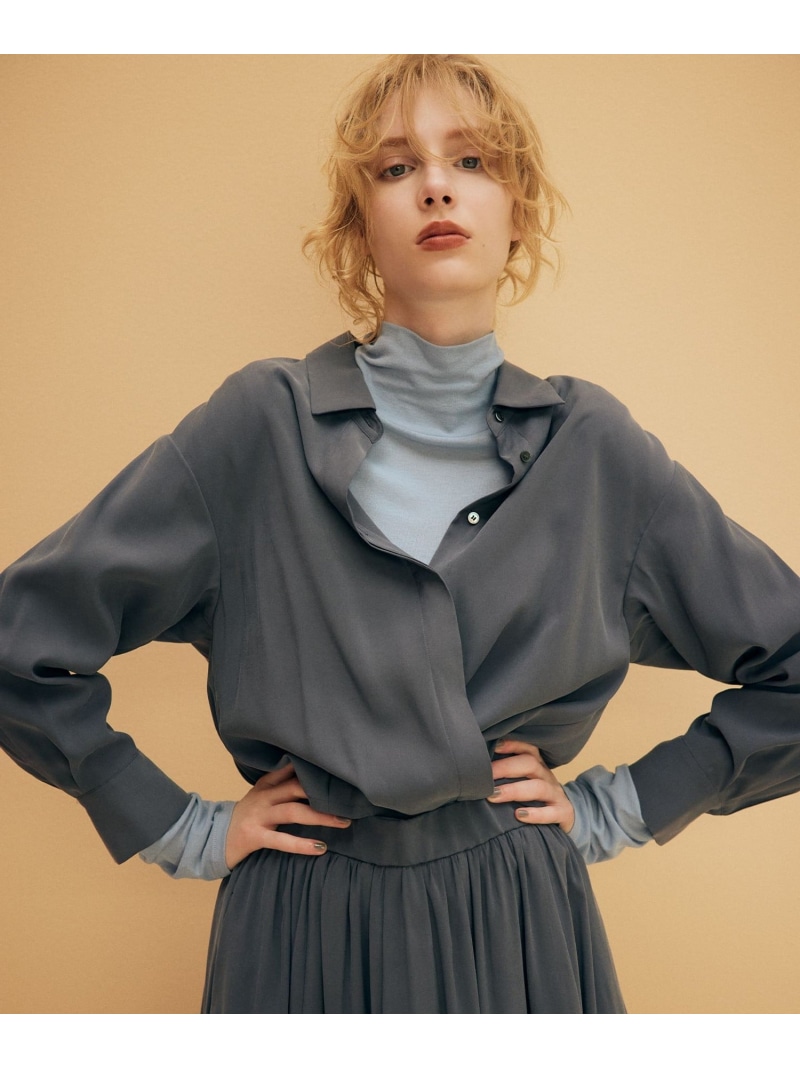 【SALE／30%OFF】バウンディングシャーティングカシュクール ブラウス 組曲 S クミキョク トップス シャツ・ブラウス ブラック ホワイト グレー【RBA_E】【送料無料】[ Fashion]