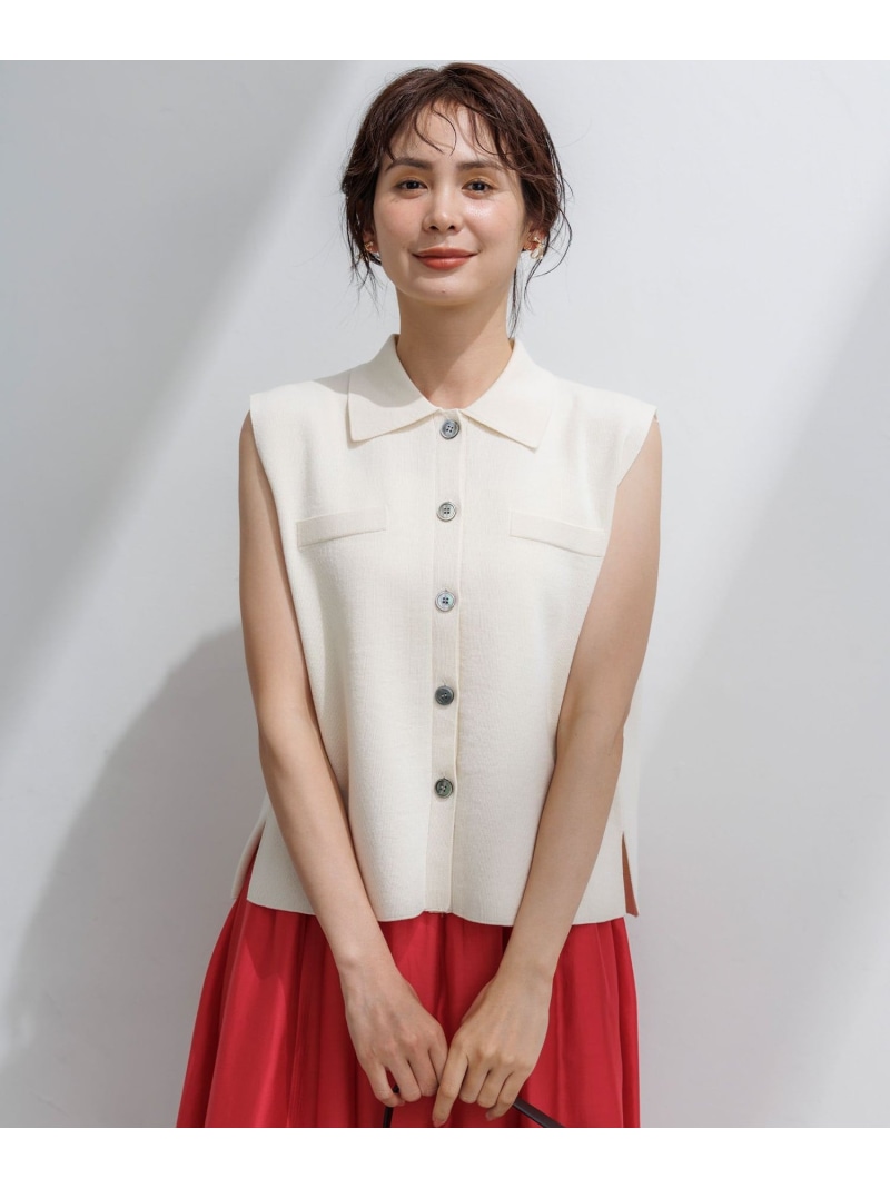 【WEB限定】ライトスポンディッシュ ポロ襟ニット 組曲 L クミキョク トップス ニット ブラック ネイビー【送料無料】[ Fashion]｜KUMIKYOKU