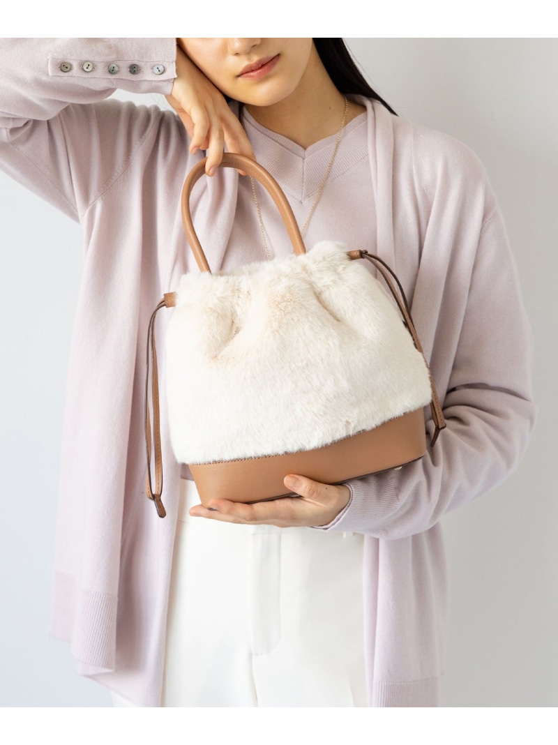 【SALE／20%OFF】ファーバケットコンビ バッグ 組曲 クミキョク バッグ ショルダーバッグ ベージュ グレー ホワイト【RBA_E】【送料無料】[ Fashion]