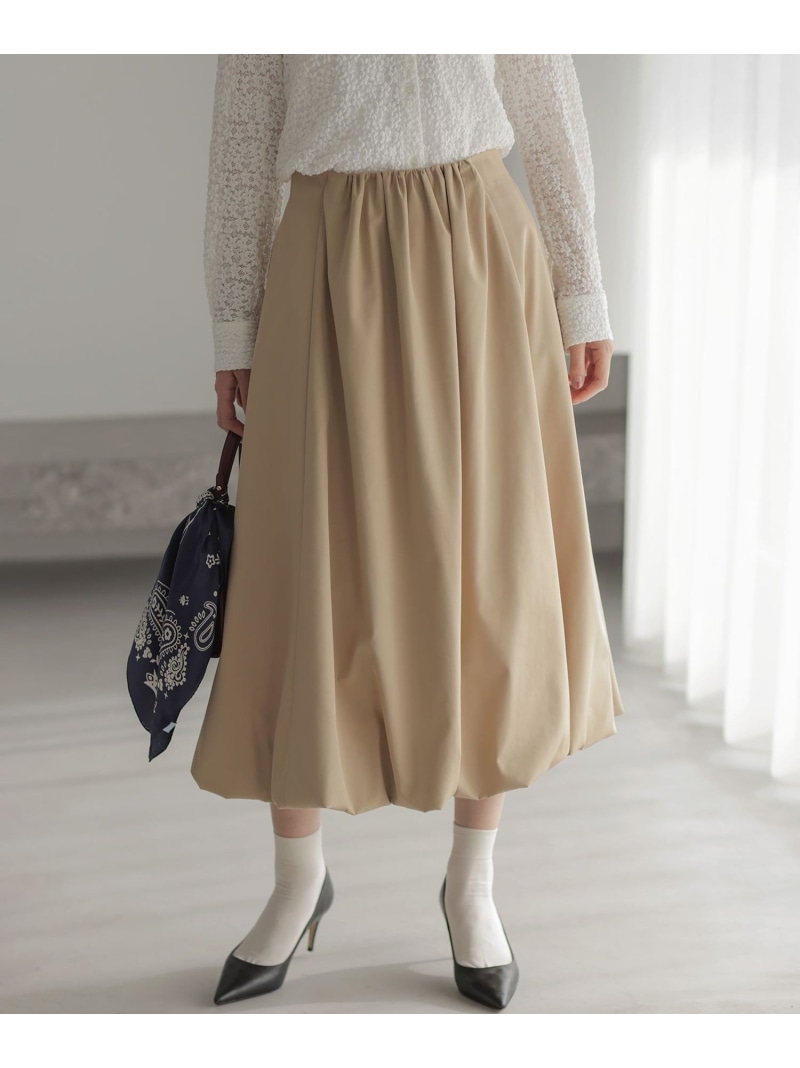 ソフトクロスバルーン スカート 組曲 L クミキョク スカート ロング・マキシスカート ベージュ ブラック【送料無料】[ Fashion]