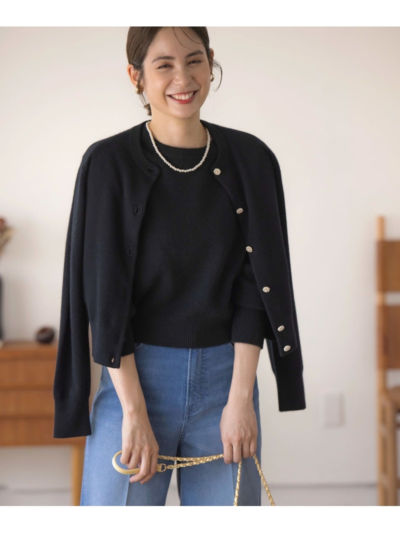 カシミヤ　ビジューカーディガン 楽天市場】【SALE／30%OFF】【アンサンブル対応可】ピュアカシミヤ