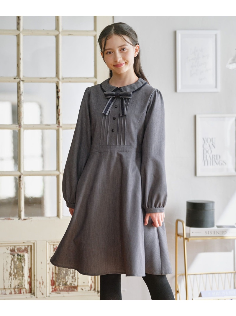 【150-170糎】 クラシカルグレーワンピース 短い出し物 KIDS クミキョク 衣装・御召しもの 御召しもの 薄墨色【貨物輸送無料】[ Fashion]