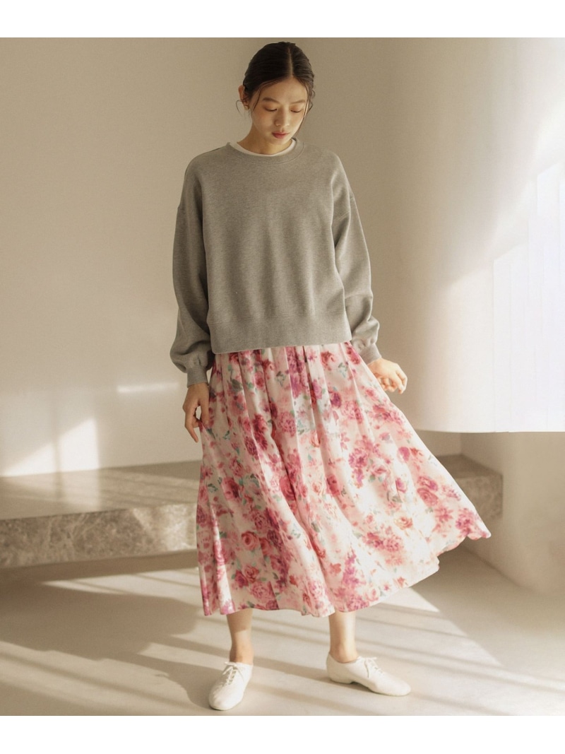 【Flower Collection】ブーケフラワープリント スカート 組曲 クミキョク スカート ロング・マキシスカート ピンク【送料無料】[ Fashion]
