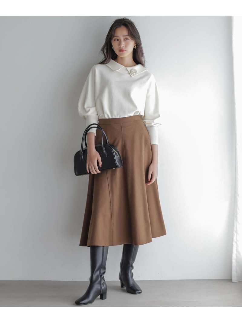 ツイル起毛フレア スカート 組曲 クミキョク スカート ロング・マキシスカート ブラック ブラウン【送料無料】[ Fashion]